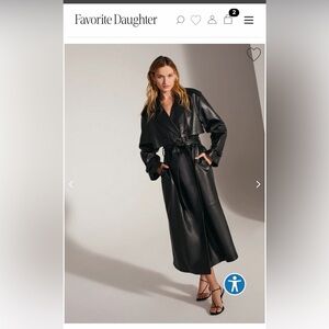 Favorite Daughters Black Leather Trench Coat
